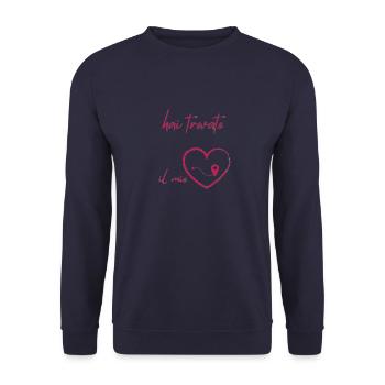 tu as trouvé mon cœur en italien - Sweat-shirt Unisexe - marine - Devant - Alina (178cm) & Michal (187cm)