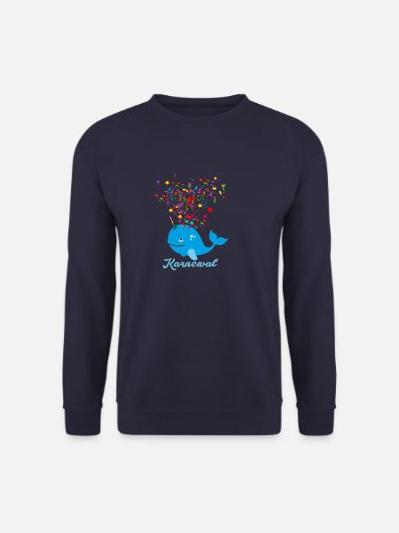 karnewal,wal,konfetti,karneval,walfisch - Unisex Pullover - Navy