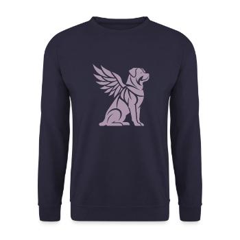 Dog Rottweiler Angel Wings Silhouette - Unisex Sweatshirt - navy - Front - Alina (178cm) & Michal (187cm)