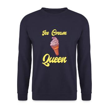 Ice Cream Queen Food Dessert Lover - Unisex Sweatshirt - navy - Front - Alina (178cm) & Michal (187cm)