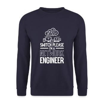 Switch Please I'm A Network Engineer IT Tech - Unisex Sweatshirt - navy - Front - Alina (178cm) & Michal (187cm)