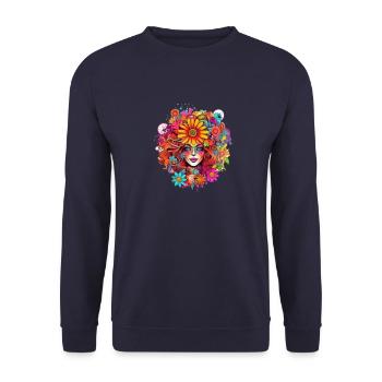 Flower power girl - Sweat-shirt Unisexe - marine - Devant - Alina (178cm) & Michal (187cm)