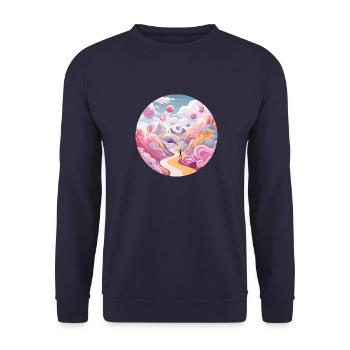 Magical Adventures: Whimsical Wanderer - Sweat-shirt Unisexe - marine - Devant - Alina (178cm) & Michal (187cm)