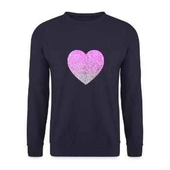 Glitter heart - Unisex Sweatshirt - navy - Front - Alina (178cm) & Michal (187cm)