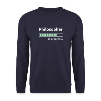 Philosopher in progress - Unisex Sweatshirt - navy - Front - Alina (178cm) & Michal (187cm)