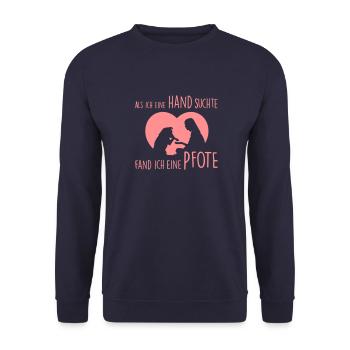Als ich eine Hand suchte - Unisex Pullover - Navy - Vorne - Alina (178cm) & Michal (187cm)