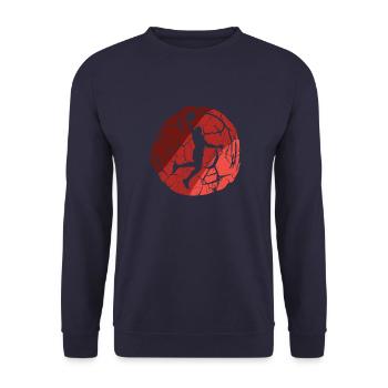 Joueur de basket-ball vintage Dunking Joueur de basket-ball - Sweat-shirt Unisexe - marine - Devant - Alina (178cm) & Michal (187cm)
