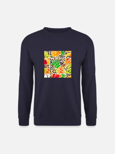 Tropische Früchte Mosaik - Unisex Pullover - Navy