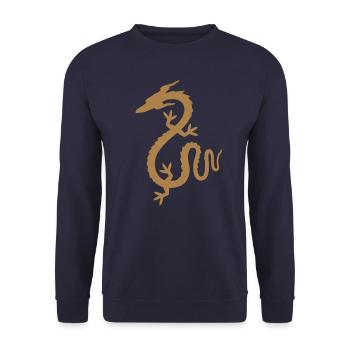 Dragon - Unisex Sweatshirt - navy - Front - Alina (178cm) & Michal (187cm)