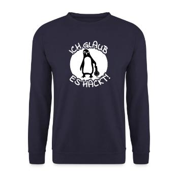 Pinguin Hacker - Unisex Pullover - Navy - Vorne - Alina (178cm) & Michal (187cm)