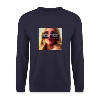 Rave Girl techno Berlin Cologne Köln LA New York - Unisex Pullover - Navy - Vorne - Alina (178cm) & Michal (187cm)