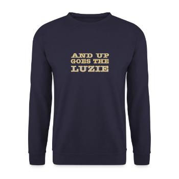 and up goes the luzie - Unisex Pullover - Navy - Vorne - Alina (178cm) & Michal (187cm)