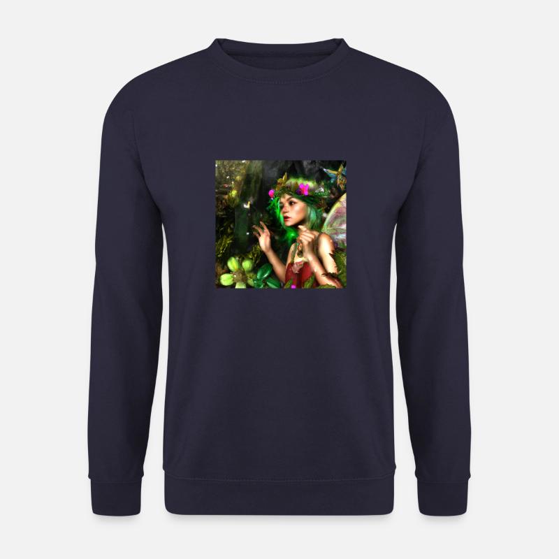 Elfen Mädchen im Wald - Unisex Pullover - Navy