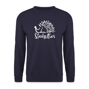 stacheltier | igel tier niedlich süss stacheln - Unisex Pullover - Navy - Vorne - Alina (178cm) & Michal (187cm)
