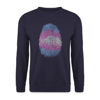 Trans-Fingerabdruck - Unisex Pullover - Navy - Vorne - Alina (178cm) & Michal (187cm)