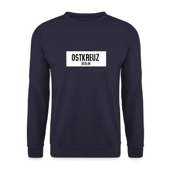 OSTKREUZ Berlin - Unisex Pullover - Navy - Vorne - Alina (178cm) & Michal (187cm)