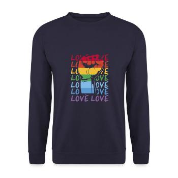 LGBTQ Gay Lesbian Bi Queer Trans CSD - Unisex Sweatshirt - navy - Front - Alina (178cm) & Michal (187cm)