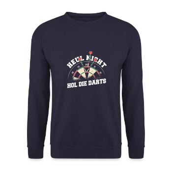 Dart Darts Dartspieler Dartsport - Unisex Pullover - Navy - Vorne - Alina (178cm) & Michal (187cm)