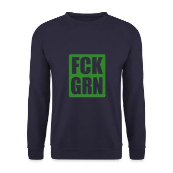 FCK GRN - Grüne nein Danke - Unisex Pullover - Navy - Vorne - Alina (178cm) & Michal (187cm)