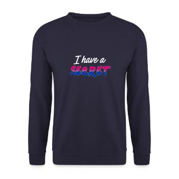 I have a secret, Bisexual - Unisex Sweatshirt - navy - Front - Alina (178cm) & Michal (187cm)