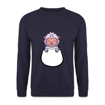 Baby Sheep - Unisex Pullover - Navy - Vorne - Alina (178cm) & Michal (187cm)