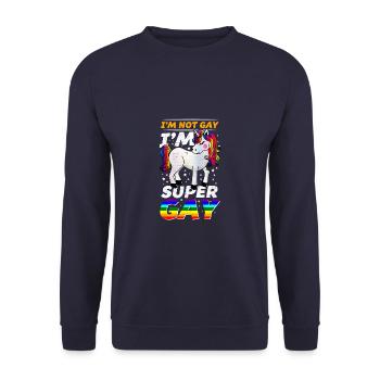 GAY Unicorn - Unisex Pullover - Navy - Vorne - Alina (178cm) & Michal (187cm)