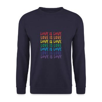 L'amour c'est l'amour - Sweat-shirt Unisexe - marine - Devant - Alina (178cm) & Michal (187cm)