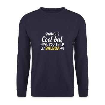 Lustiges Balboa Dance Design als Geschenk - Unisex Pullover - Navy - Vorne - Alina (178cm) & Michal (187cm)