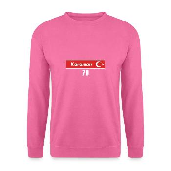 70 Karaman Türkisches Nummernschild als Geschenk - Unisex Pullover - Pink - Vorne