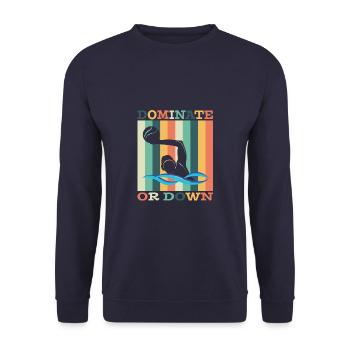 Waterpolo Wasserpolo Wasserball - Geschenk - Unisex Pullover - Navy - Vorne - Alina (178cm) & Michal (187cm)