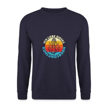Ich liebe dieses Kühlungsborn an der Ostsee - Unisex Pullover - Navy - Vorne - Alina (178cm) & Michal (187cm)
