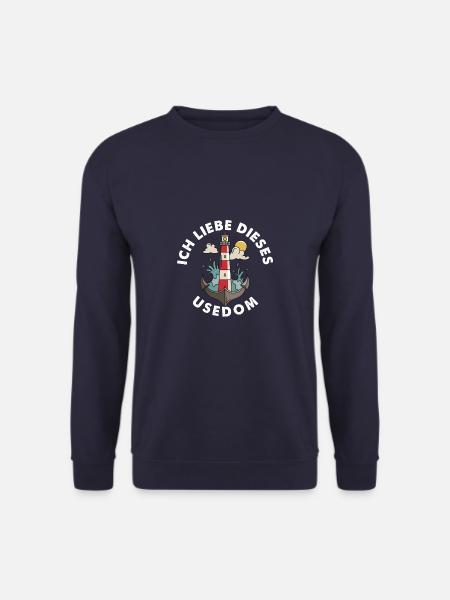 Ich liebe dieses Usedom Ostsee - Leuchtturm Anker - Unisex Pullover - Navy