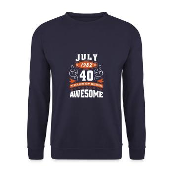 Juillet 1982 - Cadeau d’anniversaire 40. Génial. - Sweat-shirt Unisexe - marine - Devant - Alina (178cm) & Michal (187cm)