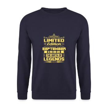 Septembre 1982 - cadeau du 40e anniversaire. Génial. - Sweat-shirt Unisexe - marine - Devant - Alina (178cm) & Michal (187cm)