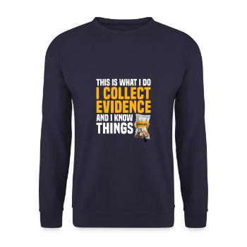 Spurensicherung - Kripo Polizei Kriminaltechnik - Unisex Pullover - Navy - Vorne - Alina (178cm) & Michal (187cm)