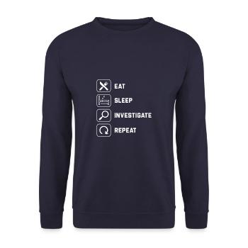 Spurensicherung - Kripo Polizei Kriminaltechnik - Unisex Pullover - Navy - Vorne - Alina (178cm) & Michal (187cm)