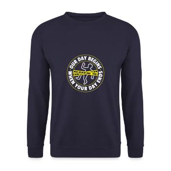 Spurensicherung - Kripo Polizei Kriminaltechnik - Unisex Pullover - Navy - Vorne - Alina (178cm) & Michal (187cm)