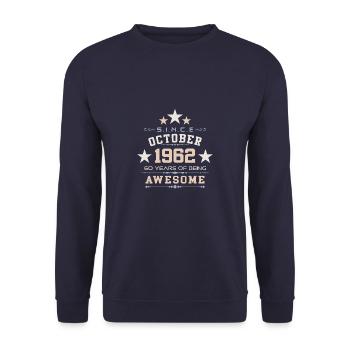 Octobre 1962 - Cadeau du 60e anniversaire. Légende. - Sweat-shirt Unisexe - marine - Devant - Alina (178cm) & Michal (187cm)