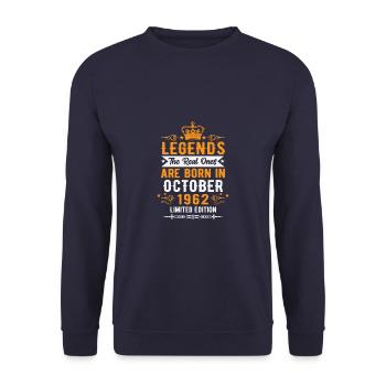 Octobre 1962 - Cadeau du 60e anniversaire. Légende. - Sweat-shirt Unisexe - marine - Devant - Alina (178cm) & Michal (187cm)