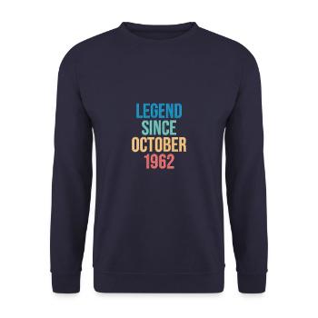 Octobre 1962 - Cadeau du 60e anniversaire. Légende. - Sweat-shirt Unisexe - marine - Devant - Alina (178cm) & Michal (187cm)