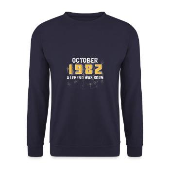 Oktober 1982 - 40. Geburtstag Geschenk. Legende. - Unisex Pullover - Navy - Vorne - Alina (178cm) & Michal (187cm)