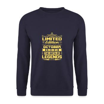Oktober 1982 - 40. Geburtstag Geschenk. Legende. - Unisex Pullover - Navy - Vorne - Alina (178cm) & Michal (187cm)