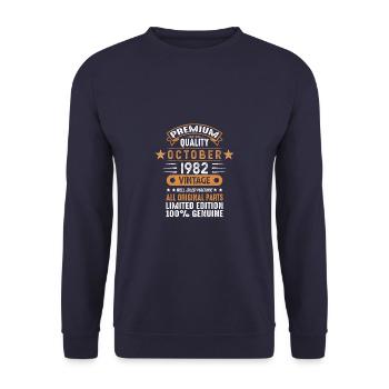 Oktober 1982 - 40. Geburtstag Geschenk. Legende. - Unisex Pullover - Navy - Vorne - Alina (178cm) & Michal (187cm)