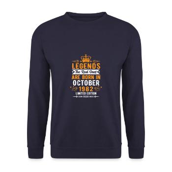 Oktober 1982 - 40. Geburtstag Geschenk. Legende. - Unisex Pullover - Navy - Vorne - Alina (178cm) & Michal (187cm)