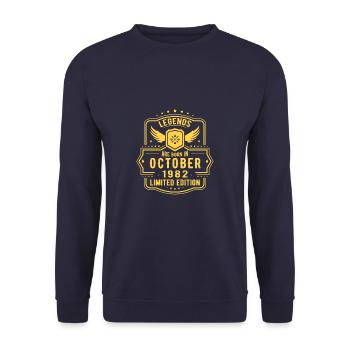 Oktober 1982 - 40. Geburtstag Geschenk. Legende. - Unisex Pullover - Navy - Vorne - Alina (178cm) & Michal (187cm)
