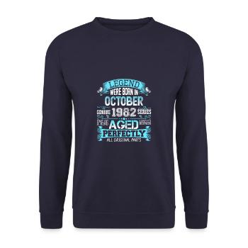 Octobre 1982 - Cadeau du 40e anniversaire. Légende. - Sweat-shirt Unisexe - marine - Devant - Alina (178cm) & Michal (187cm)