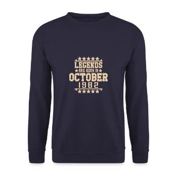 Oktober 1982 - 40. Geburtstag Geschenk. Veteran. - Unisex Pullover - Navy - Vorne - Alina (178cm) & Michal (187cm)