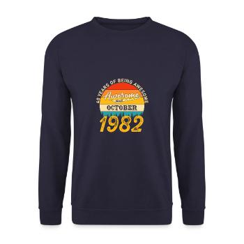 Oktober 1982 - 40. Geburtstag Geschenk. Legende. - Unisex Pullover - Navy - Vorne - Alina (178cm) & Michal (187cm)
