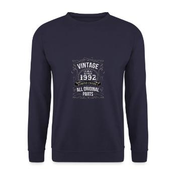 Oktober 1992 - 30. Geburtstag Geschenk. Legende. - Unisex Pullover - Navy - Vorne - Alina (178cm) & Michal (187cm)