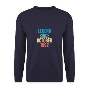 October 1992 - 30th birthday gift. Legend. - Unisex Sweatshirt - navy - Front - Alina (178cm) & Michal (187cm)